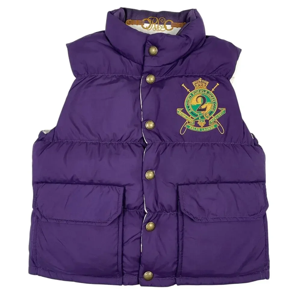 Ralph Lauren County Riders Jockey Vest Pony Reversible Down Vest Girl’s Medium